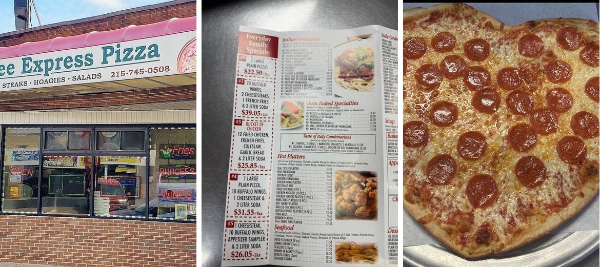 Verree Express Pizza Menu