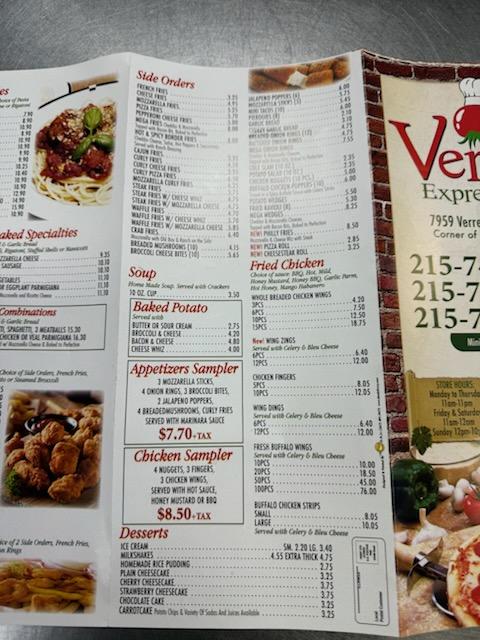 Verree Express Pizza Menu image 3